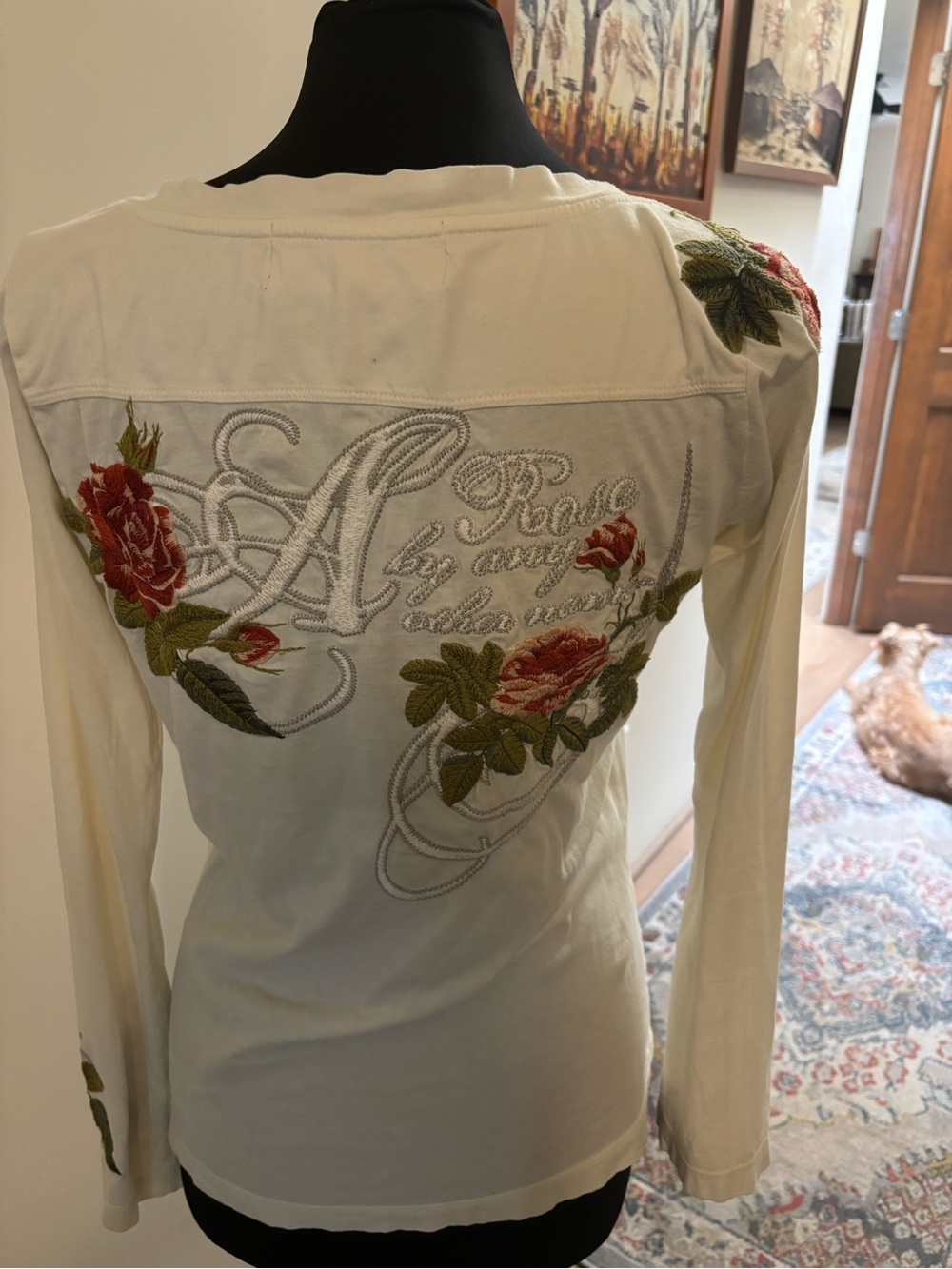 Johnny Was Bell Sleeve Embroidered T Shirt - Picture 4 of 10
